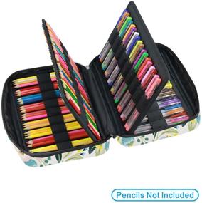 img 2 attached to YOUSHARES Multilayer 166 Slot Pencil Case Holder - Organize Prismacolor Colored Pencils & Gel Pens for Students, Adults & Artists (Blossom)