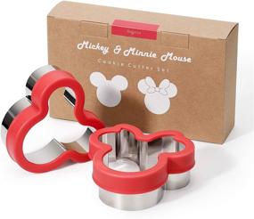 img 2 attached to 🍪 Kayaso Mickey Mouse and Minnie Mouse Cookie Cutter Set: Fun Food Grade Stainless Steel Cutters for Kids (Pack of 2)