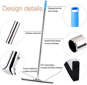 img 2 attached to 🧹 YCUTE Commercial Heavy Duty Floor Squeegee with Long Handle - Ideal for Washing & Drying Tile, Glass, Marble, and Wood Surfaces