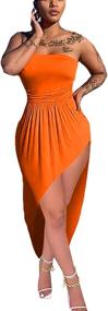 img 4 attached to Acelyn Sleeveless Strapless Dresses DL8083 Orange Women's Clothing and Dresses