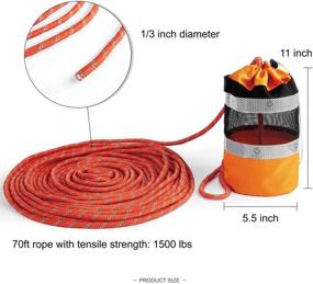 img 3 attached to Water Rescue Throw Bag by Obcursco - 70ft Reflective Rope, Floating Line for Kayaking, Whitewater Boating, Rafting, Ice Fishing, Swimming