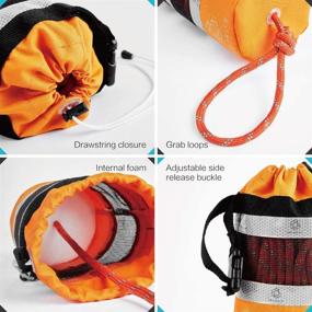 img 2 attached to Water Rescue Throw Bag by Obcursco - 70ft Reflective Rope, Floating Line for Kayaking, Whitewater Boating, Rafting, Ice Fishing, Swimming