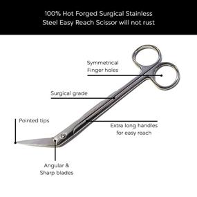 img 1 attached to 🔪 Optimal Reach Long Handled Toenail Scissors and Clippers - Ideal for Thick Toe Nails - Suitable for Men, Women, Elderly, and Seniors - Unique Design with Ergonomic Cuticle Scissor