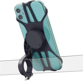 img 4 attached to 🚲 Upgraded Adjustable Bike Phone Mount - Detachable Silicone Bicycle Cell Phone Holder with 360° Rotation for iPhone 12 Pro, 12, 11, Galaxy S10, S9 - Compatible with Bike, Motorcycle