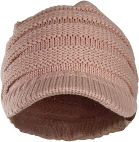 img 3 attached to 🧣 Folie Co. Chunky Cable Ribbed Knit Beanie Hat with Visor Brim – Winter Skully Cap for Warmth