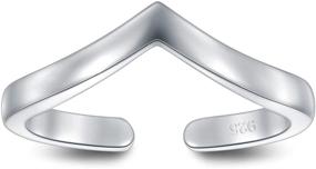 img 1 attached to 🌊 Adjustable Band Ring – Hawaiian Chevron Wave Design in 925 Sterling Silver, BoRuo Toe Ring