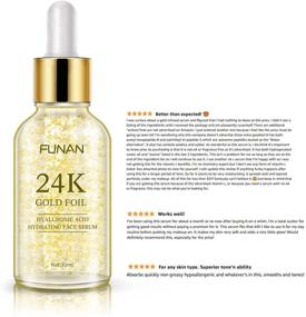 img 3 attached to Organic Anti-Aging Face Serum with Hyaluronic Acid, Vitamin C, and 24K Gold - 100% 🌿 Pure HA Anti Wrinkle Serum for Healthier Skin, 1 fl oz - Women's Skin Care Product