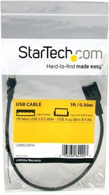 img 1 attached to StarTech.com USB A to Mini B Cable - 1 ft Black USB 2.0 F/M - USBMUSBFM1