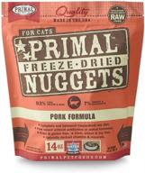 🐱 primal freeze dried cat food nuggets 14 oz pork - made in usa | complete raw diet | grain free topper/mixer logo