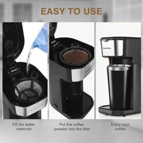 img 3 attached to ☕ Singles Serve Coffee Maker with Travel Mug Combo - Portable & Lightweight Mini 2-in-1 Coffee Maker Machines for Office, Home, and Kitchen