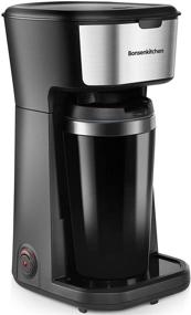 img 4 attached to ☕ Singles Serve Coffee Maker with Travel Mug Combo - Portable & Lightweight Mini 2-in-1 Coffee Maker Machines for Office, Home, and Kitchen