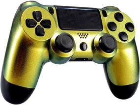 img 1 attached to Enhance Your PS4 Controller with eXtremeRate Chameleon Gold Green Glossy Front Housing Shell - Custom Faceplate for PS4 Slim Pro Controller CUH-ZCT2 JDM-040/050/055 (Controller NOT Included)
