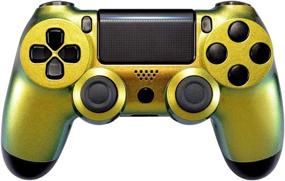 img 4 attached to Enhance Your PS4 Controller with eXtremeRate Chameleon Gold Green Glossy Front Housing Shell - Custom Faceplate for PS4 Slim Pro Controller CUH-ZCT2 JDM-040/050/055 (Controller NOT Included)
