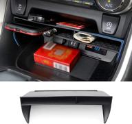 🚗 toyota rav4 accessories 2021-2019: center console organizer shelf, gear shift storage tray secondary box insert divider - non-slip organizer for cellphone wallet – 5th gen rav4 logo