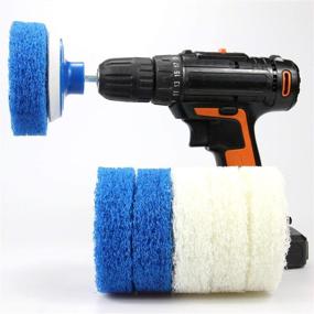img 3 attached to 🧽 Top 7-Piece Drill Brush Attachment Set by Cooptop - Power Scrub Pad Cleaning Kit – Drill Power Scrubbing Attachment - Cleaning Scouring Pads