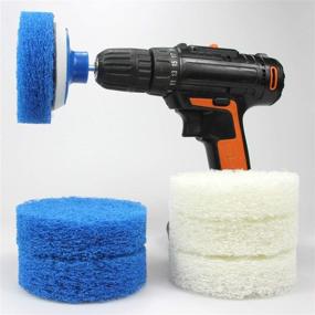 img 2 attached to 🧽 Top 7-Piece Drill Brush Attachment Set by Cooptop - Power Scrub Pad Cleaning Kit – Drill Power Scrubbing Attachment - Cleaning Scouring Pads