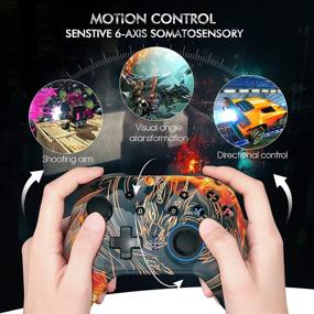 img 3 attached to 🐉 Dragon Switch Controller - Wireless Pro Controller for Switch/Switch Lite, Gamepad with Turbo, Dual Shock and Motion Control