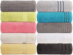 img 1 attached to 🛀 Casa Haus Exotic 575 GSM (16.96oz/yd²) 28 x 55 inches 100% Combed Cotton 4-Piece Combo Bath Sheets Towels Set in Assorted Four Colors
