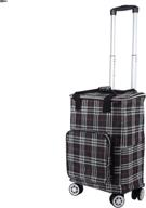 falytemow collapsible utility cart with insulation bag foldable reusable shopping trolley bag with wheels and telescoping handle waterproof oxford fabric folding grocery cart (black plaid) logo