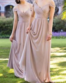 img 3 attached to Bridesmaid Dresses Ruffles Shoulder Wedding Women's Clothing for Dresses