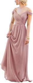 img 4 attached to Bridesmaid Dresses Ruffles Shoulder Wedding Women's Clothing for Dresses