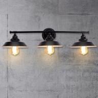 💡 lmsod 3 lights bathroom vanity light: vintage industrial black wall sconce with simplicity metal design логотип