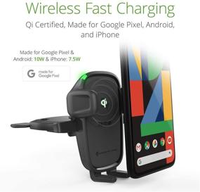 img 3 attached to 📲 iOttie Wireless Car Charger Easy One Touch Wireless 2 Qi Charging - CD Slot & Air Vent Combo Phone Mount for iPhone, Samsung Galaxy, Huawei, LG, and Smartphones