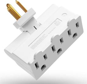 img 4 attached to 🔌 Fosmon ETL Listed 3-Prong Swivel Grounded Mini Plug Wall Outlet Extender Tap - 3 Outlet Wall Adapter (White)