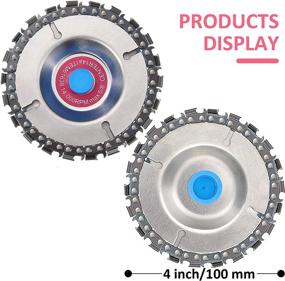 img 3 attached to 🪚 Wood Carving Chain Disc Set - 4 Pieces of 5/8 Inch, 4 Inch with 22 Teeth Saw Blade and 3 Replacement Circlets - Grinder Chain Disc for Grinding and Shaping - Circular Chainsaw Wheel with Pink Center