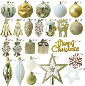 img 2 attached to 🎄 88PCS Delicate Christmas Balls Ornaments for Xmas Tree - Shatterproof Gold+White Baubles Craft Set - Plastic Christmas Ornaments Balls kit for New Year Holiday, Wedding Party