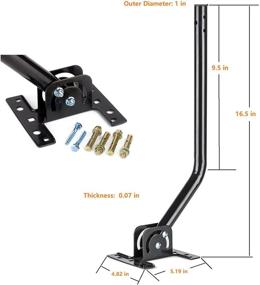 img 2 attached to 📡 McDuory Adjustable Attic/Outdoor TV Antenna Mounting Pole - Universal Wall Mounts/Brackets (1 inch Diameter), 16.5 inch Arm Length, Easy Install, Solid Structure - Weatherproof