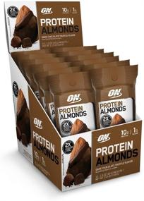 img 2 attached to Optimum Nutrition Protein Almonds Snacks, Portable Protein Nutrition, Low Sugar, 🍫 Whey Protein Isolate Snacks, Dark Chocolate Truffle Flavour, 1.5 Ounce (Pack of 12)