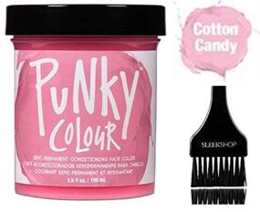 img 1 attached to 💇 PUNKY COLOUR The Original SEMI-PERMANENT Conditioning Hair Color Dye - Cotton Candy (3.5 oz / 100 ml) + Sleek Tint Brush