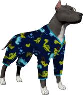 🦖 universal large dog clothing | big dinosaur jungle prints | lightweight pullover pajamas for large dogs | full coverage dog pjs | large dog onesie jumpsuit логотип