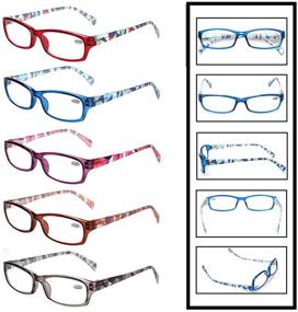 img 1 attached to 👓 Ladies Fashion Reading Glasses - Pack of 5 Quality Readers with Spring Hinges for Women