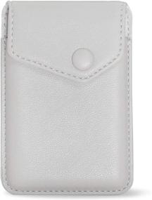 img 4 attached to Premium RFID Blocking FRIFUN Card Holder for iPhone and Android Smartphones - Stick on Wallet with Slim Leather Design, Adhesive Cell Phone Wallet for Secure Credit Card Storage (Gray)