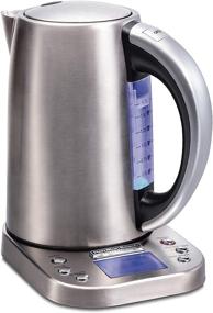 img 4 attached to Hamilton Beach Professional Digital LCD Tea Kettle, 1.7L, Variable Temperature Control, Cordless, Silver (41028)