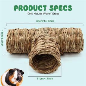 img 3 attached to 🐹 BWOGUE Hamster Grass Tunnel Toy - Fun Hideaway for Guinea Pigs, Rats, Ferrets, Chinchillas & More!