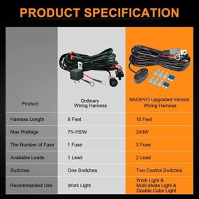 img 2 attached to NAOEVO 10FT Wiring Harness, Specially Customized for 6 Modes LED Light Bar, 12V 40A Relay for Easy Mode Switching - 2 Leads