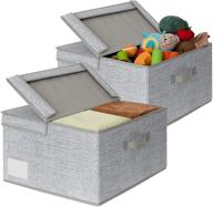 📦 granny says extra large storage bins with lids and handles – double open lid, decorative boxes – gray, 2-pack logo