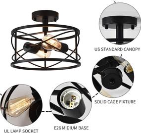 img 3 attached to Enhance Your Space with a Black Semi Flush Farmhouse Ceiling Light Fixture