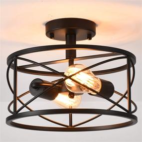 img 4 attached to Enhance Your Space with a Black Semi Flush Farmhouse Ceiling Light Fixture