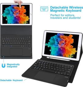 img 2 attached to Versatile Keyboard Case with Bluetooth & Backlit Trackpad for iPad 9th/8th/7th Gen & Pro/Air 3rd Gen