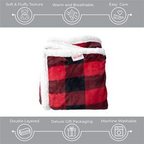 img 2 attached to 🍼 Plush Sherpa Fleece Reversible Plaid Baby Blanket – Ultra Soft, Cozy, Washable, Wide Size for Extra Warmth & Comfort – Adorable Throw Blanket for Kids