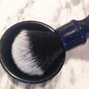 img 1 attached to Je&amp;Co Luxury Synthetic Shaving Brush: Aesthetic Resin Handle, 24mm Extra Dense Knot - A Premium Grooming Essential!