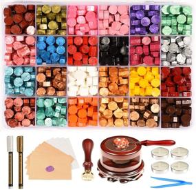 img 4 attached to 📨 Triwol 672pcs Wax Letter Seal Kit: Wax Seal Beads, Warmer, Envelopes, Stamp & Metallic Pen – Perfect for Sealing Envelopes, Crafts & Decoration