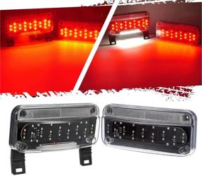 img 4 attached to Partsam Red LED RV Camper Trailer Stop Turn Brake Tail Lights/License Plate Light Holder: High-Performance Surface Mount Low Profile Combination RV Tail Lights with Clear Lens - Black Base