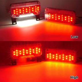 img 2 attached to Partsam Red LED RV Camper Trailer Stop Turn Brake Tail Lights/License Plate Light Holder: High-Performance Surface Mount Low Profile Combination RV Tail Lights with Clear Lens - Black Base