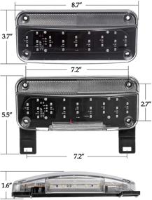 img 1 attached to Partsam Red LED RV Camper Trailer Stop Turn Brake Tail Lights/License Plate Light Holder: High-Performance Surface Mount Low Profile Combination RV Tail Lights with Clear Lens - Black Base