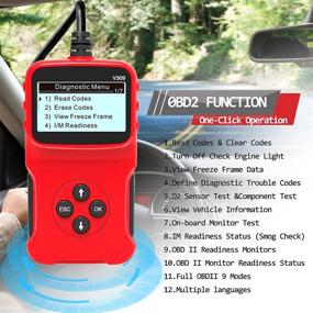 img 3 attached to Universal Car OBD2 Scanner V309 Diagnostic Code Reader – Engine Fault Scan Tool for Check Engine Light, I/M Readiness, Smog Check – HD LCD Display Screen